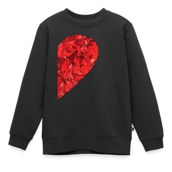 Partnerlook Herz als Geschenkidee - Kinder Premium Organic Sweatshirt - Schwarz - Vorne - AI Model Kid Female (0cm)