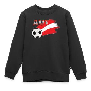 Fahne Österreich - Kinder Premium Organic Sweatshirt - Schwarz - Vorne - AI Model Kid Female (0cm)