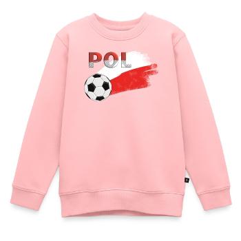 Drapeau Pologne - Sweat Premium enfant bio - rose - Devant - AI Model Kid Female (0cm)