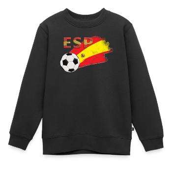 Fahne Spanien - Kinder Premium Organic Sweatshirt - Schwarz - Vorne - AI Model Kid Female (0cm)