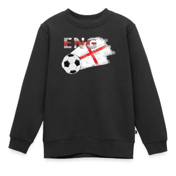 Fahne England - Kinder Premium Organic Sweatshirt - Schwarz - Vorne - AI Model Kid Female (0cm)