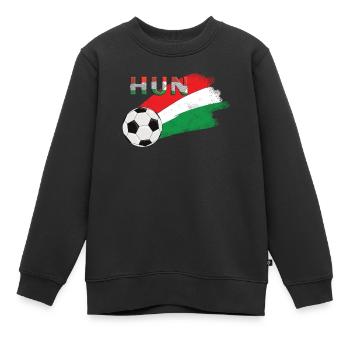 Fahne Ungarn - Kinder Premium Organic Sweatshirt - Schwarz - Vorne - AI Model Kid Female (0cm)