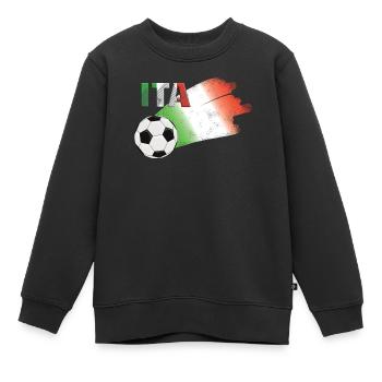 Fahne Italien - Kinder Premium Organic Sweatshirt - Schwarz - Vorne - AI Model Kid Female (0cm)
