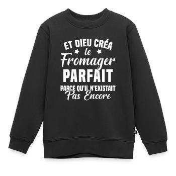 Fromager cadeau drôle fromage fromagerie - Sweat Premium enfant bio - noir - Devant - AI Model Kid Female (0cm)