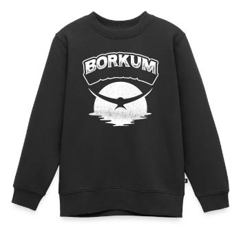 Borkum Seagull Island Shirt - Kids Premium Organic Sweatshirt - black - Front - AI Model Kid Female (0cm)