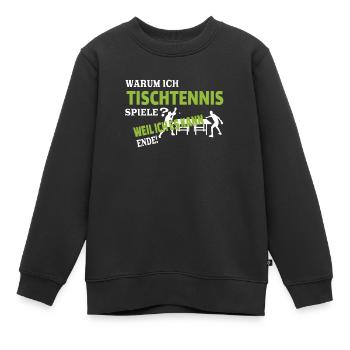 Tischtennis Zubehör Pingpong Motiv - Kinder Premium Organic Sweatshirt - Schwarz - Vorne - AI Model Kid Female (0cm)