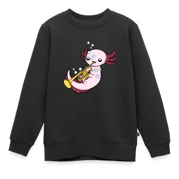 Trompette Cadeau Enfants Big Band Orchestra Enfants - Sweat Premium enfant bio - noir - Devant - AI Model Kid Female (0cm)