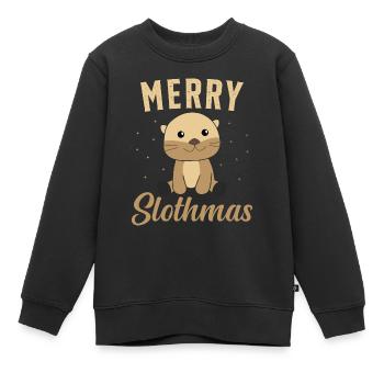 Faultier Weihnachten Weihnachtsgeschenk - Kinder Premium Organic Sweatshirt - Schwarz - Vorne - AI Model Kid Female (0cm)
