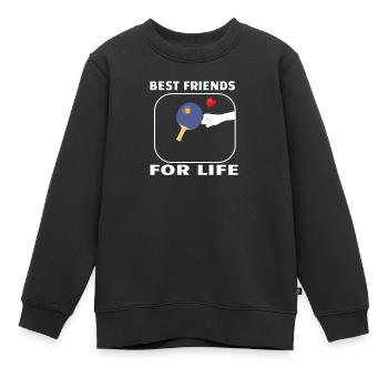 Tischtennis Zubehör Pingpong Motiv - Kinder Premium Organic Sweatshirt - Schwarz - Vorne - AI Model Kid Female (0cm)