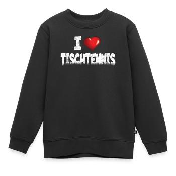 Tischtennis Zubehör Pingpong Motiv - Kinder Premium Organic Sweatshirt - Schwarz - Vorne - AI Model Kid Female (0cm)