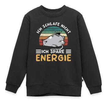 Ich Schlafe Nicht Ich Spare Energie - Kinder Premium Organic Sweatshirt - Schwarz - Vorne - AI Model Kid Female (0cm)