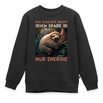 Ich Schlafe Nicht Ich Spare Energie - Kinder Premium Organic Sweatshirt - Schwarz - Vorne - AI Model Kid Female (0cm)