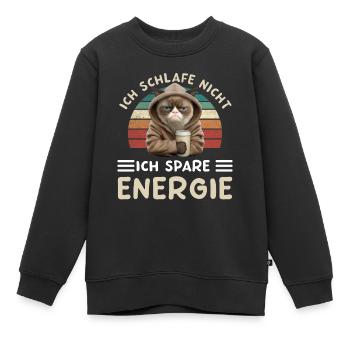 Ich Schlafe Nicht Ich Spare Energie - Kinder Premium Organic Sweatshirt - Schwarz - Vorne - AI Model Kid Female (0cm)