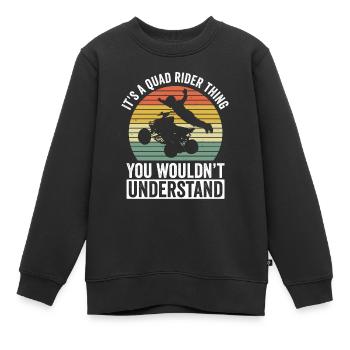 Quad - Kids Premium Organic Sweatshirt - black - Front - AI Model Kid Female (0cm)