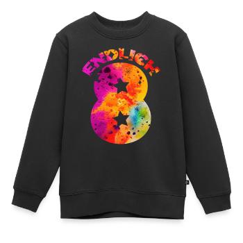 ENDLICH 8 EINHORN 8. GEBURTSTAG - Kinder Premium Organic Sweatshirt - Schwarz - Vorne - AI Model Kid Female (0cm)