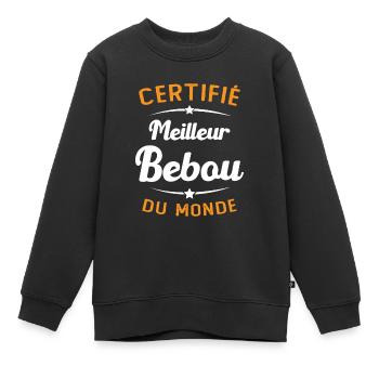Homme Grand père surnom Papa Humour Meilleur Bébou - Sweat Premium enfant bio - noir - Devant - AI Model Kid Female (0cm)