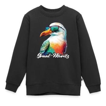 Graal Müritz vacances mouette fraîche avec lunettes de soleil - Sweat Premium enfant bio - noir - Devant - AI Model Kid Female (0cm)