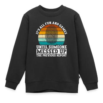 Forensisches Kriminologie-design Für Forensiker - Sweat Premium enfant bio - noir - Devant - AI Model Kid Female (0cm)