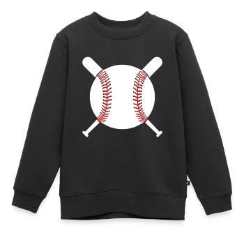 BASEBALL BASEBALLSPIELER - Kinder Premium Organic Sweatshirt - Schwarz - Vorne - AI Model Kid Female (0cm)