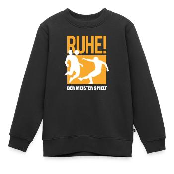 Fußballzubehör Geschenkidee Fußballfan - Kinder Premium Organic Sweatshirt - Schwarz - Vorne - AI Model Kid Female (0cm)
