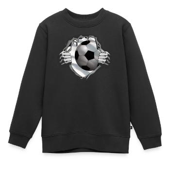 Fußballzubehör Geschenkidee Fußballfan - Kinder Premium Organic Sweatshirt - Schwarz - Vorne - AI Model Kid Female (0cm)