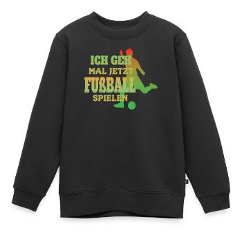 Fußballzubehör Geschenkidee Fußballfan - Kinder Premium Organic Sweatshirt - Schwarz - Vorne - AI Model Kid Female (0cm)