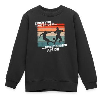 Fußballzubehör Geschenkidee Fußballfan - Kinder Premium Organic Sweatshirt - Schwarz - Vorne - AI Model Kid Female (0cm)