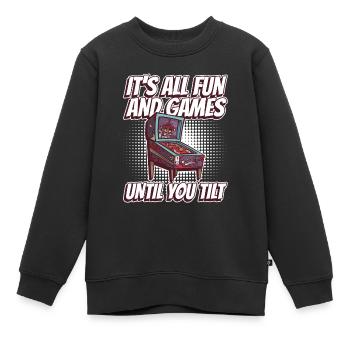 Flipper-design Für Retro-flipper-automaten-spieler - Kinder Premium Organic Sweatshirt - Schwarz - Vorne - AI Model Kid Female (0cm)