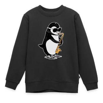 Clarinette basse Penguin Big Band Orchestre des enfants - Sweat Premium enfant bio - noir - Devant - AI Model Kid Female (0cm)