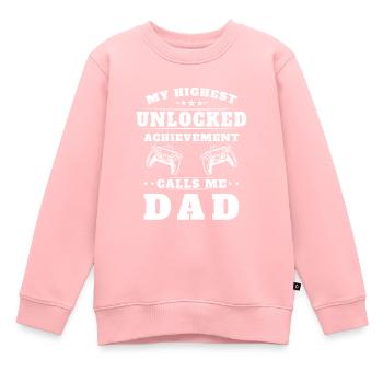 Mein höchster unerschlossener Erfolg nennt mich Papa - Kinder Premium Organic Sweatshirt - Rosa - Vorne - AI Model Kid Female (0cm)