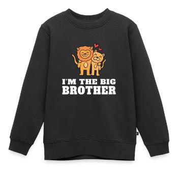 Je suis le grand frère - futur grand frère - Sweat Premium enfant bio - noir - Devant - AI Model Kid Female (0cm)