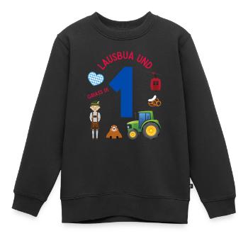 Lausbua und 1 - Kinder Premium Organic Sweatshirt - Schwarz - Vorne - AI Model Kid Female (0cm)