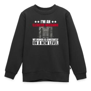 Aufzugsmechaniker-design Für Einen - Sweat Premium enfant bio - noir - Devant - AI Model Kid Female (0cm)