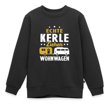 echte kerle ziehen wohnwagen - Kinder Premium Organic Sweatshirt - Schwarz - Vorne - AI Model Kid Female (0cm)