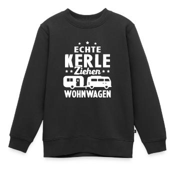echte kerle ziehen wohnwagen - Kinder Premium Organic Sweatshirt - Schwarz - Vorne - AI Model Kid Female (0cm)