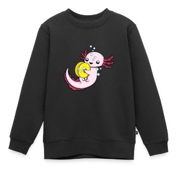 Axolotl Becken Musikinstrument Orchester Becken - Kinder Premium Organic Sweatshirt - Schwarz - Vorne - AI Model Kid Female (0cm)