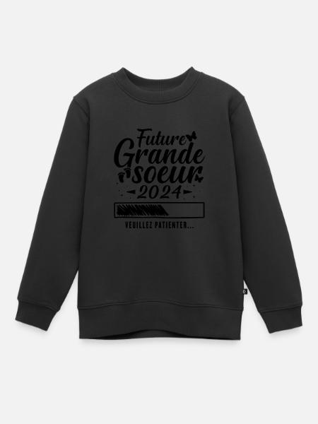 Zukünftige große Schwester 2024 - Kinder Premium Organic Sweatshirt - Schwarz