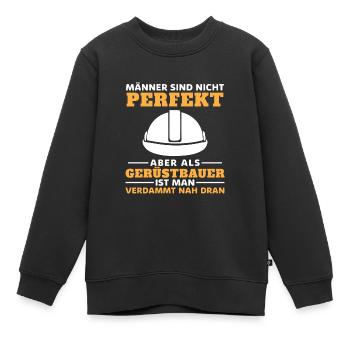 Gerüstbau Baustelle Handwerker Gerüstbauer - Kinder Premium Organic Sweatshirt - Schwarz - Vorne - AI Model Kid Female (0cm)