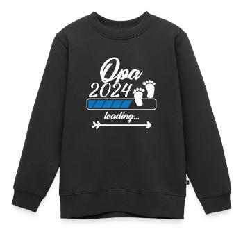 Opa in 2024 bitte warten - Kinder Premium Organic Sweatshirt - Schwarz - Vorne - AI Model Kid Female (0cm)