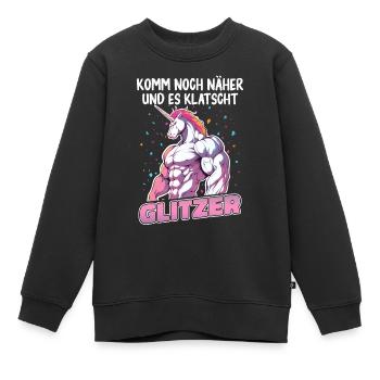 Einhorn Einhörner Fabelwesen Mystisch - Kinder Premium Organic Sweatshirt - Schwarz - Vorne - AI Model Kid Female (0cm)