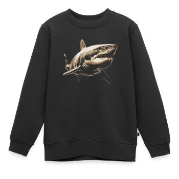 Requin, Océan, Requin tigre, Animal, Poisson - Sweat Premium enfant bio - noir - Devant - AI Model Kid Female (0cm)