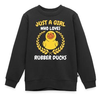 Canards en caoutchouc Salle de bain Canard jaune - Sweat Premium enfant bio - noir - Devant - AI Model Kid Female (0cm)