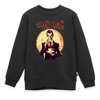 Ein Vampir trinkt Kaffee - Kinder Premium Organic Sweatshirt - Schwarz - Vorne - AI Model Kid Female (0cm)