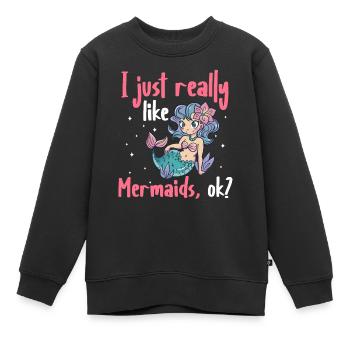 Meerjungfrau Fabel Meerjungfrauen Märchen - Kinder Premium Organic Sweatshirt - Schwarz - Vorne - AI Model Kid Female (0cm)