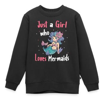 Meerjungfrau Fabel Meerjungfrauen Märchen - Kinder Premium Organic Sweatshirt - Schwarz - Vorne - AI Model Kid Female (0cm)