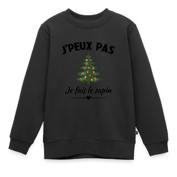 Je peux pas je fais le sapin - Sweat Premium enfant bio - noir - Devant - AI Model Kid Female (0cm)