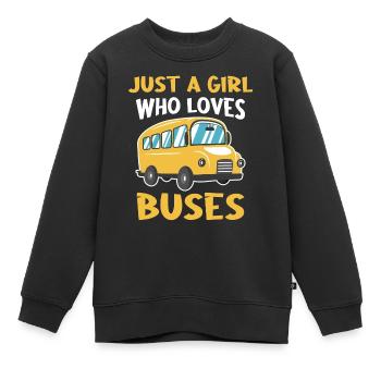Bus Chauffeur d’autobus Autobus scolaire - Sweat Premium enfant bio - noir - Devant - AI Model Kid Female (0cm)