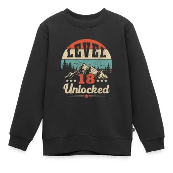 Level 18 freigeschaltet - Gamer - Geburtstag - Geschenk - Kinder Premium Organic Sweatshirt - Schwarz - Vorne - AI Model Kid Female (0cm)