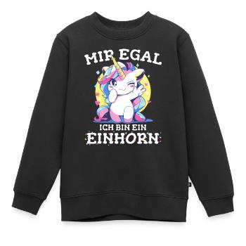 Einhorn Einhörner Fabelwesen Mystisch - Kinder Premium Organic Sweatshirt - Schwarz - Vorne - AI Model Kid Female (0cm)