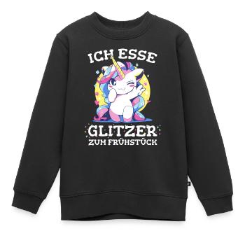 Einhorn Einhörner Fabelwesen Mystisch - Kinder Premium Organic Sweatshirt - Schwarz - Vorne - AI Model Kid Female (0cm)